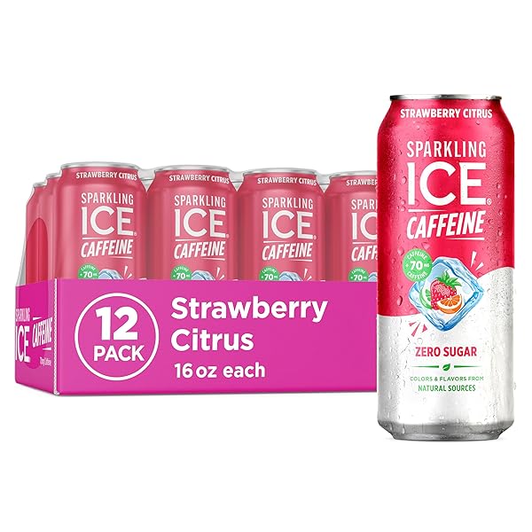 SPARKLING ICE CAFFEINE STRAWBERRY CITRUS SPARKLING WATER WITH...