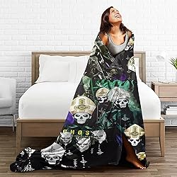 Slfkrog Ghost Flannel Throw Blanket for Couch and