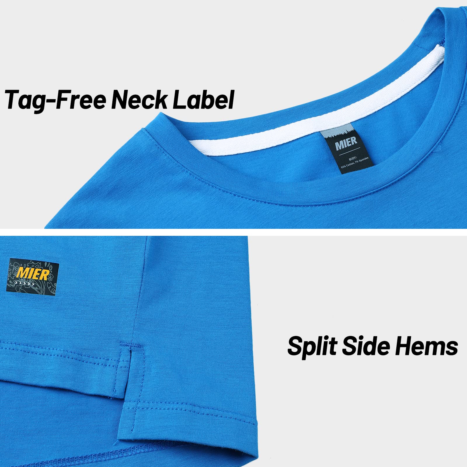 MIER Men Long Sleeve Soft Shirts Comfy Cotton T