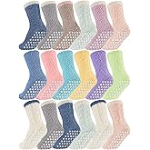 Foaincore 18/36pairs Non Slip Fuzzy Socks with Grips for Women Hospital Slipper Socks Winter Warm Sleep Fluffy Women Gifts