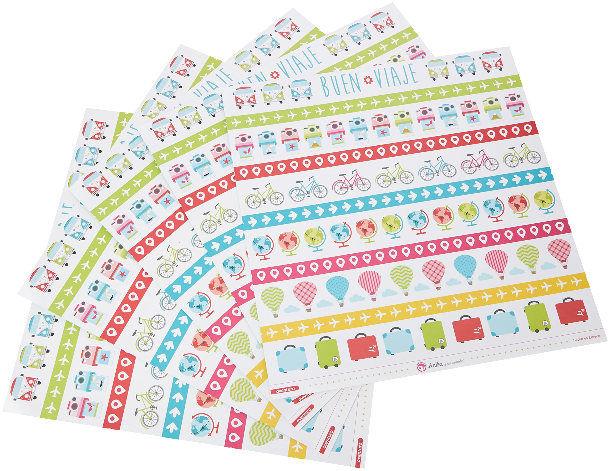 Anita and Su Mundo Adventure Collection Scrapbooking Papers, Paper, Strips, 12" x 12"