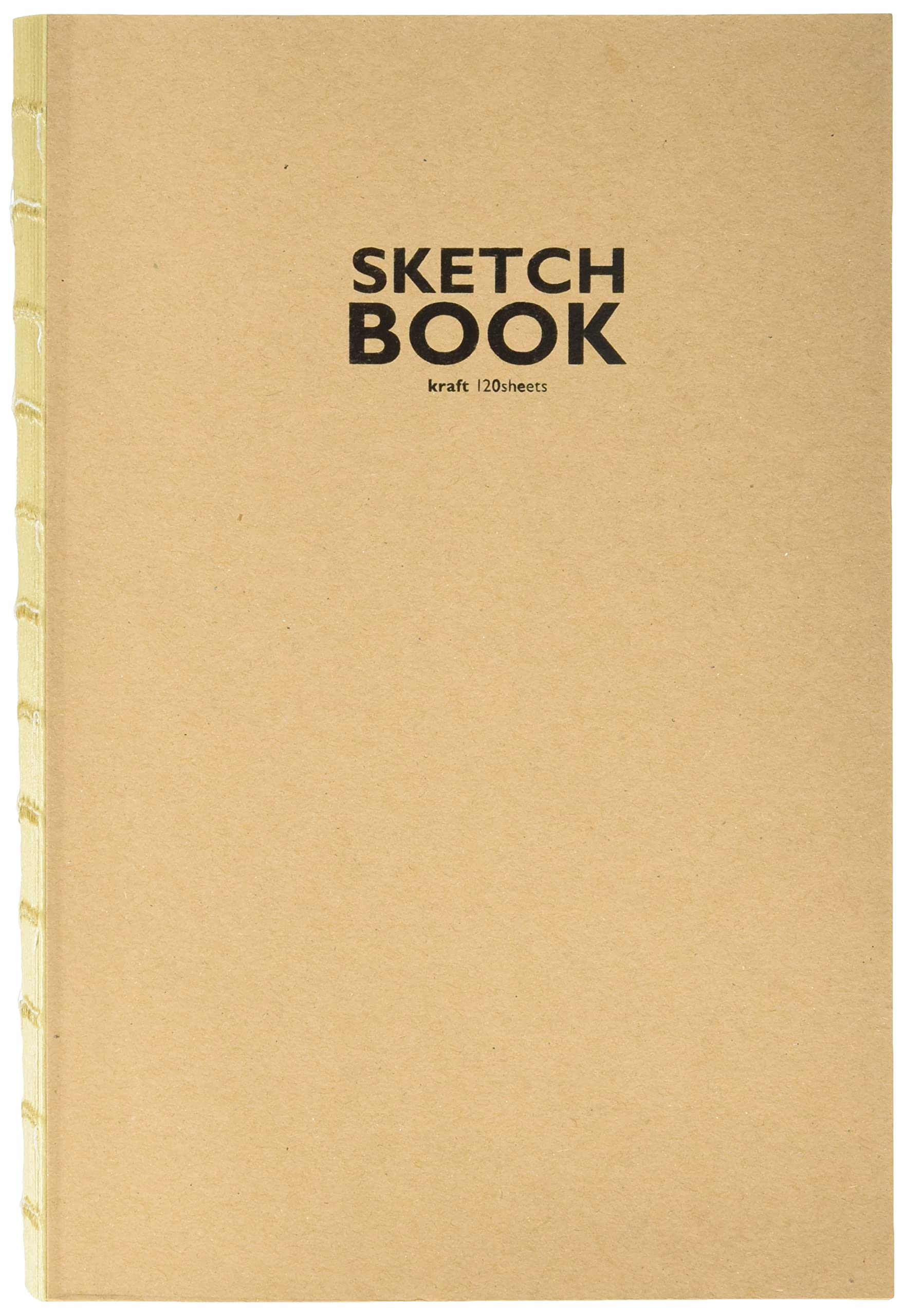 Sketchbook Open Thread Binding, DIN A5, 120 Sheets, 100 g/m², Robust, Recyclable Kraft Paper Made from Unbleached Natural Fibres