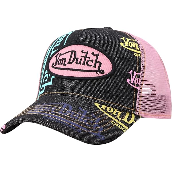 Amazon.com: Von Dutch Flag Baseball Cap Pink : Clothing  display picture 3