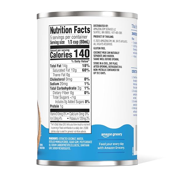 AMAZON GROCERY, COCONUT MILK, 13.5 FL OZ