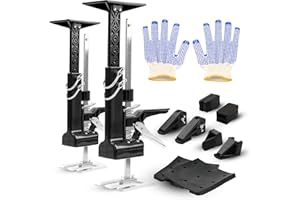 BUILDCORE All New 2026 Cabinet Jacks 2-Pack - Heavy Duty Lifting Tool with 375 LB Capacity, Adjustable 23.6" Height Arm Jack, Labor Saving Construction Jack for Cabinets, Drywall, Furniture & Door Installation