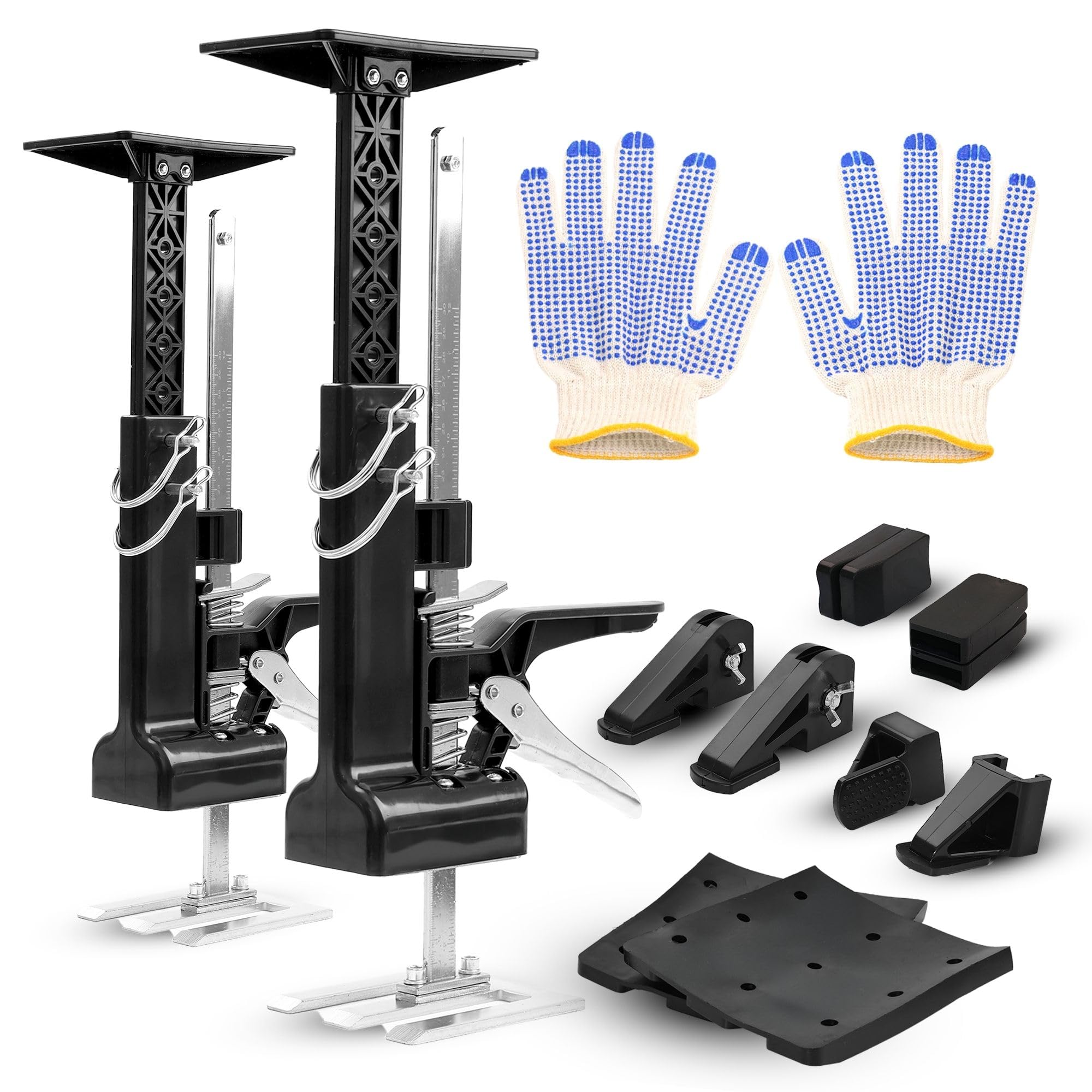Photo 1 of All New 2026 Cabinet Jacks 2-Pack - Heavy Duty Lifting Tool with 375 LB Capacity, Adjustable 23.6" Height Arm Jack, Labor Saving Construction Jack for Cabinets, Drywall, Furniture & Door Installation