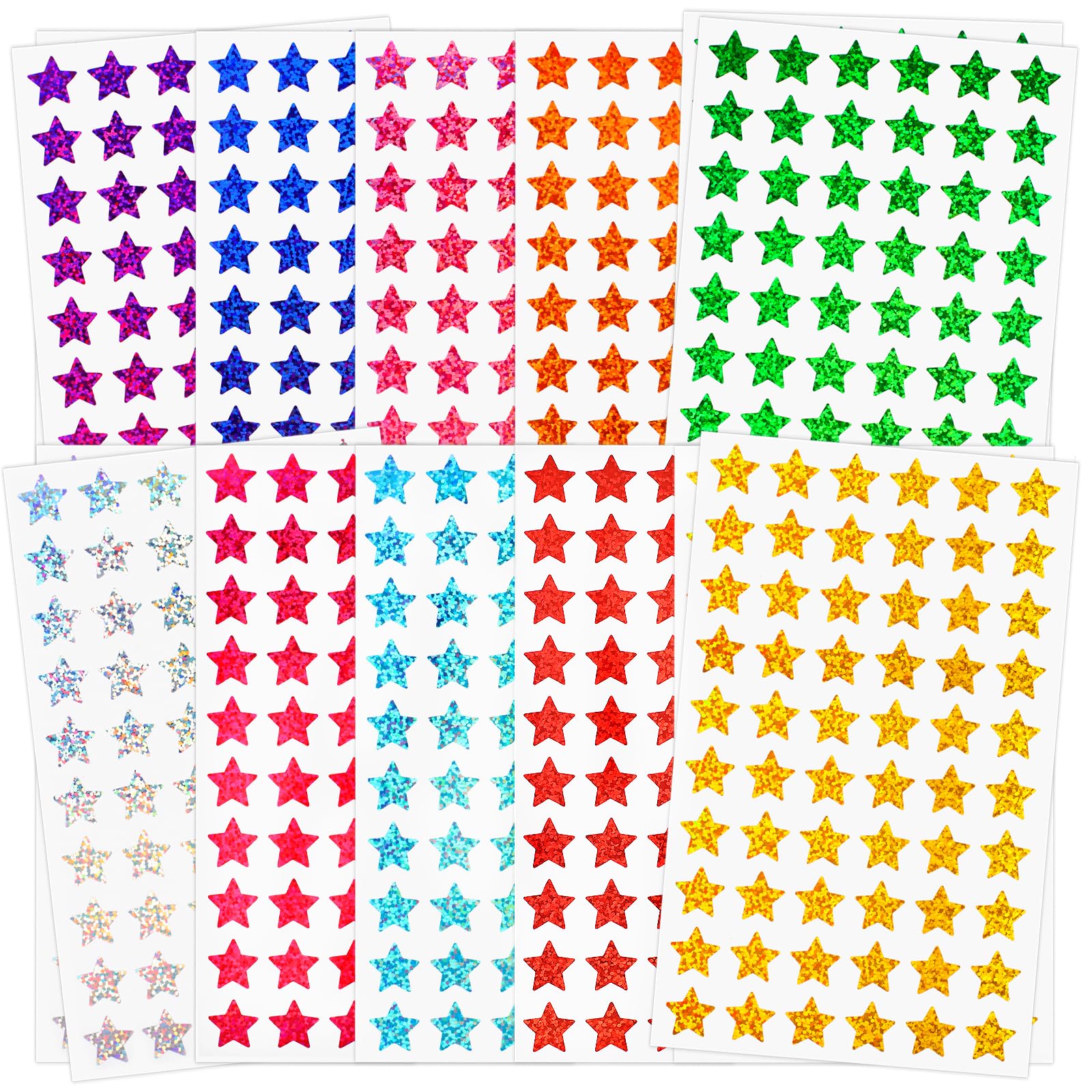 Photo 1 of 3000 PCS Holographic Star Stickers, 0.6" Sparkly, Kids Rewards, Foil for Behavior Chart, Student Planner, School Classroom Teacher Supplies, DIY