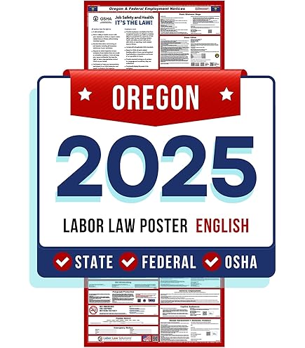 2025 California Labor Law Poster - OSHA Compliant UV Laminated 24x36 Workplace Required