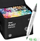 Ohuhu 104-Color Alcohol Markers Dual Tip Brush & Fine with Case