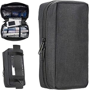 Portable Insulin Travel Case - Medication Diabetic Supplies Organizer Medical Bag by YOUSHARES (Black)