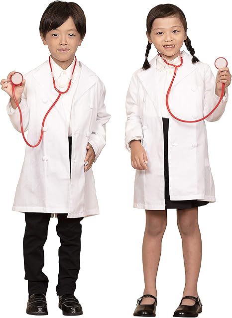Amazon Party City キッズジョブ コスプレ お医者さん キッズ 1cm 白 キッズコスチューム ホビー