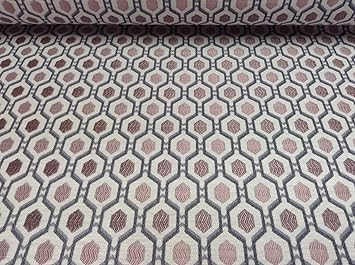 Jackson Recco Batik Silver Grey Pink Jacquard Curtain Fabric