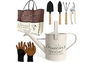Grandma Gifts, Mothers Day Garden Kit Gifts for Grandma from Grandkids Gardening Tools and Durable Garden Tools Organizer Tot