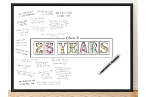 L & O GOODS L&O Goods 25th Birthday Party Decorations - Signature Board for Party - Party Supplies, Guest Book, Or Card Alternative for Women Or Men - Signing Board for Party - Poster Size 11x17 – Unframed