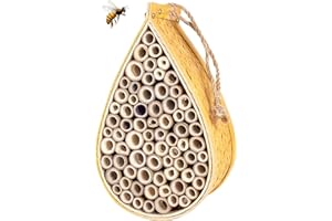 BEEXTM Mason Bee House Bees Wild Pollinator Bee Hotel Mason Bee Houses for The Garden Mason Bee Tubes Natural Handmade Bamboo Bee Hive Garden