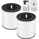 B-D02L Air Purifier Replacement Filter, Compatible with MOOKA and KOIOS B-D02L Air Purifiers, VEWIOR B-D02U Air Purifier, 3-in-1 HEPA Air Filter for B-D02L and B-D02U Air Purifiers, 2 Pack