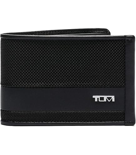 TUMI 142854 Alim Black/Grey/Orange Men's Single Billfold Wallet at