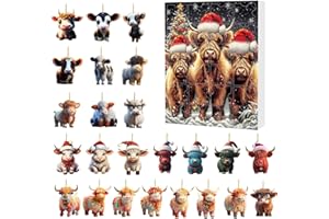 2024 Christmas Advent Calendar, Xmas 24 Days Countdown Calendar - Contains 24 Gifts, Realistic 2D Dragon & Cat & Cow Acrylic 