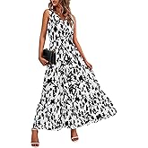 BTFBM Women Summer Dresses Casual Sleeveless Maxi Dresses Cute Floral Long Dress Wedding Guest Dress