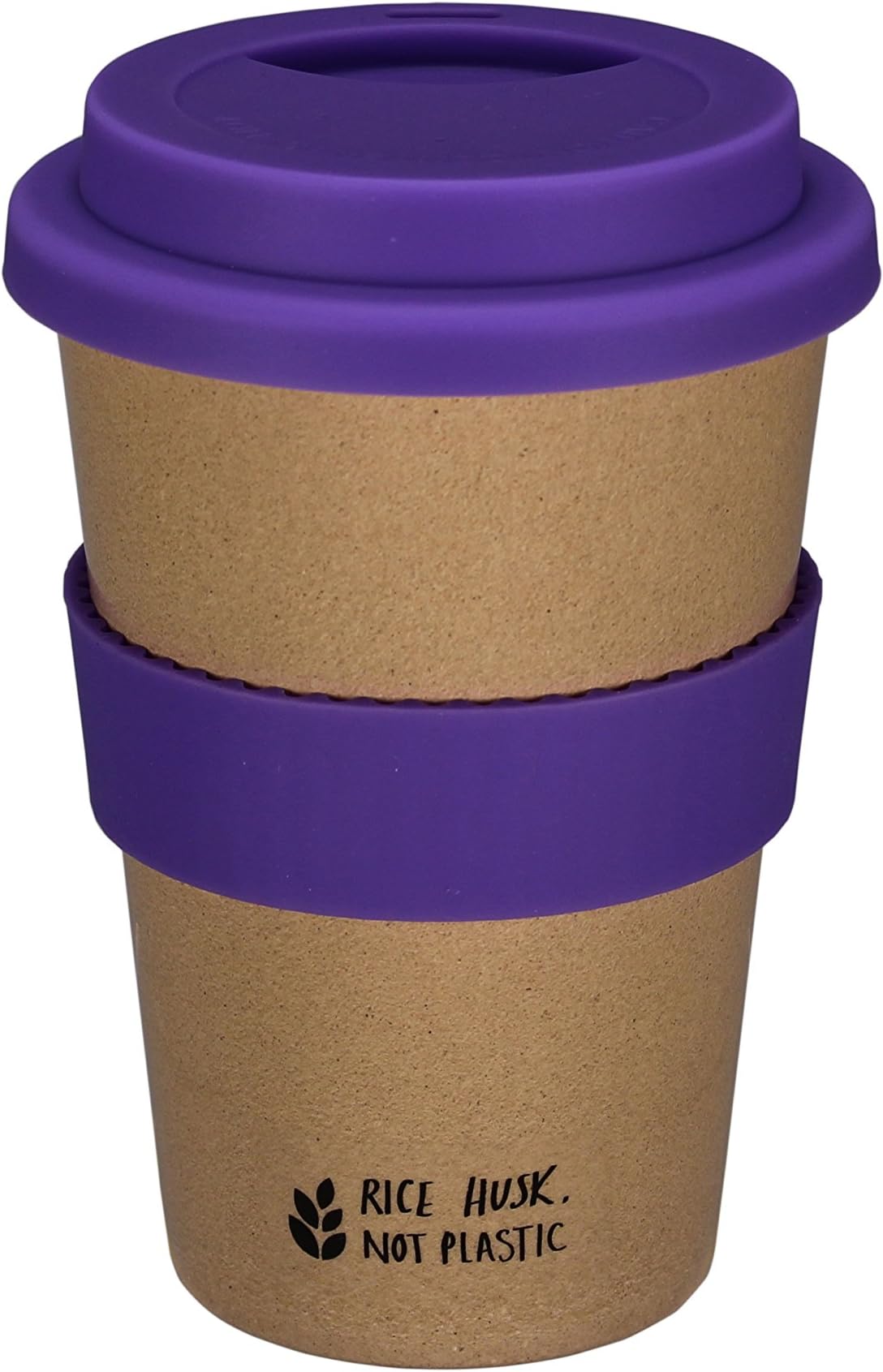 Huskup Reusable Eco Rice Husk Coffee Cup (Simple) (Ultra Violet)