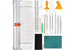 Dorhui Vinyl Cutting Tools, Craft Weeding Tools Set with Paper Cutter, Scrapbooking Tools Vinyl Trimmer Tool Set for Weeding Vinyl, Silhouettes, Cameos, Lettering