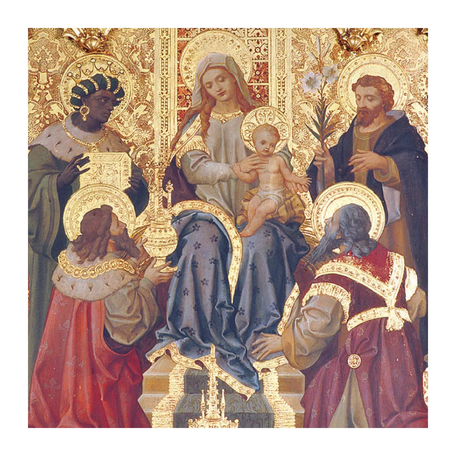 Museums and Galleries Marketing. Christmas Classics 16 x 16cm the Adoration of the Kings Designed Christmas Card with Envelope (Pack of 5)