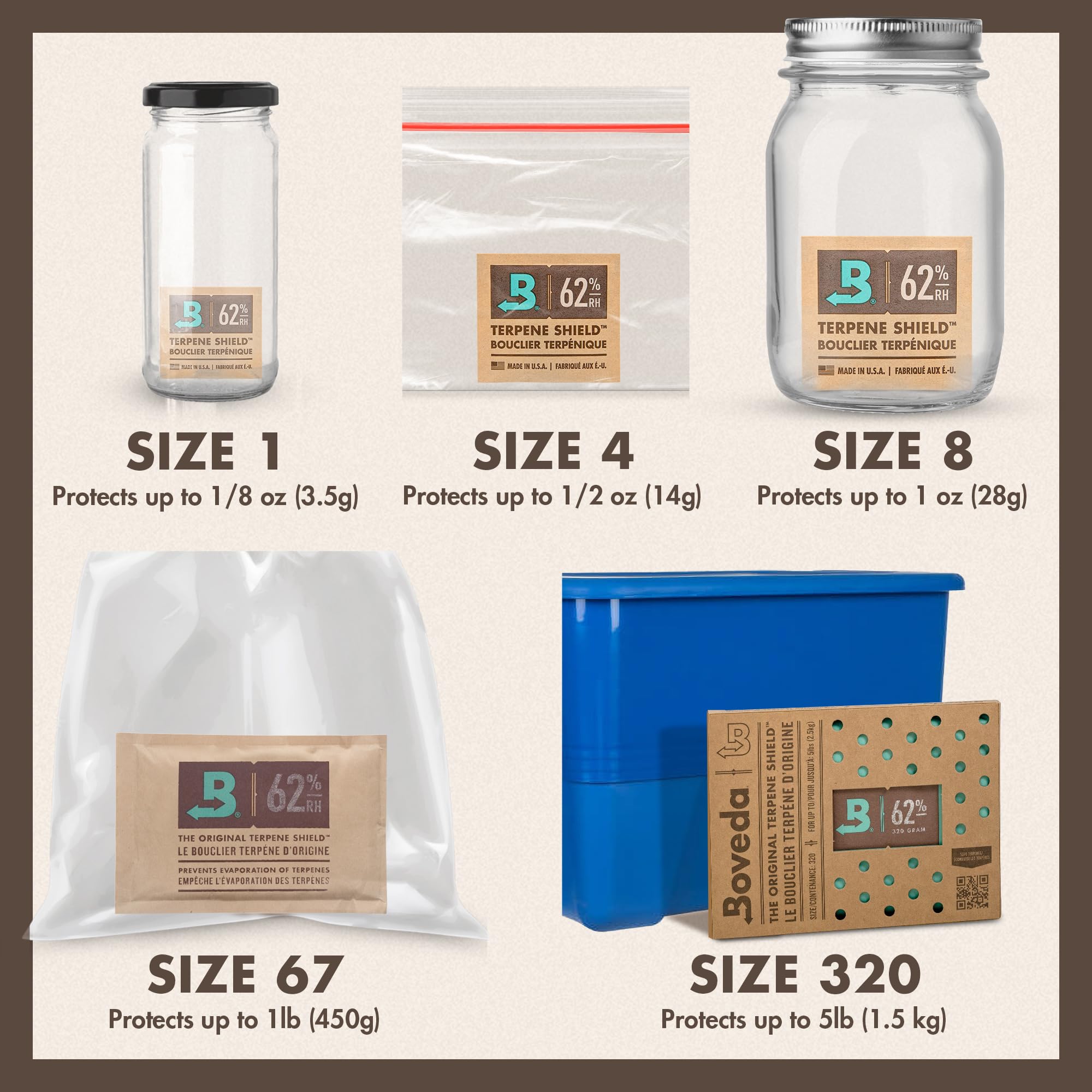 Boveda 62% Two-Way Humidity Control Pack for Storing 1 lb – Size 67 – Single – Moisture Absorber for Storage Containers – Humidifier Pack – Individually Wrapped Hydration Packet – More Sticky