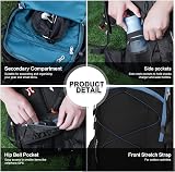 MOUNTAINTOP 40L Hiking Backpack Water Resistant Trekking Rucksack 55x33x20cm view 7