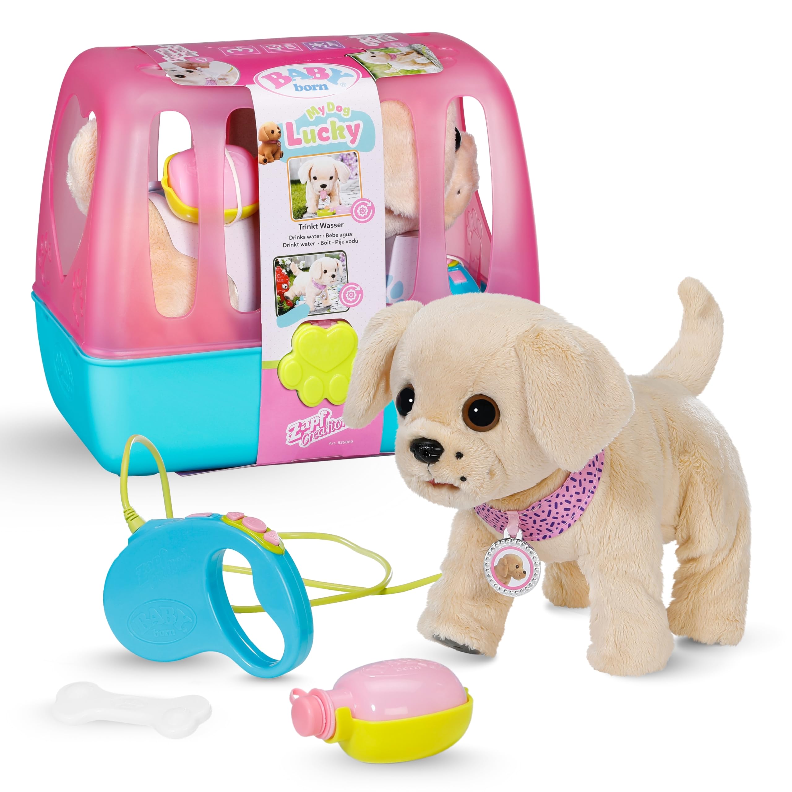 BABY Born Mein Hund Lucky mit 5 verschiedenen Funktionen, für Kinder ab 3 Jahren, funktioniert mit Batterien, 835869 Zapf Creation