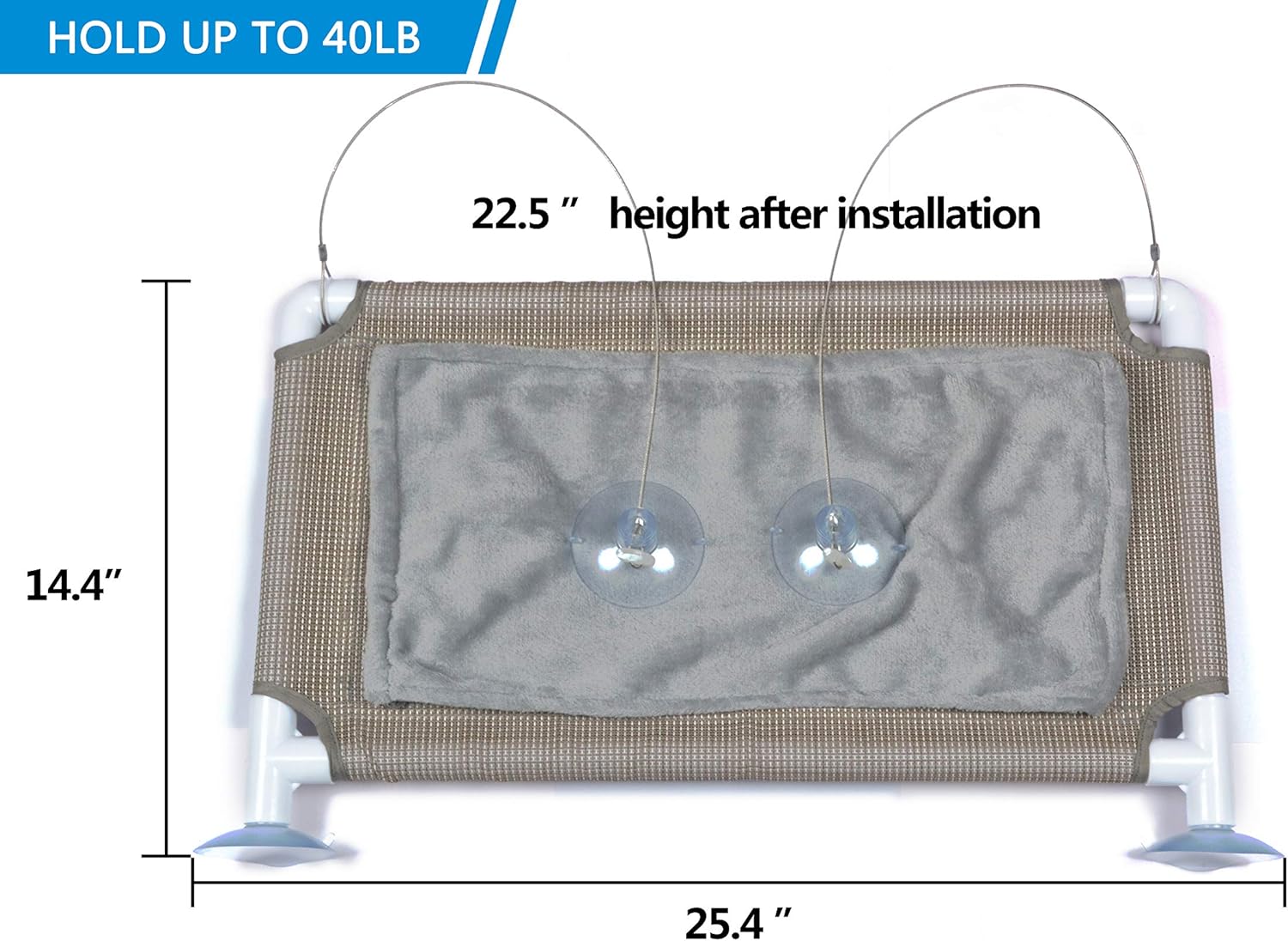 Cat Window Perch, Cat Hammock Window Seat, Space Saving Window Mounted Cat Bed for Large Cats (Beige Premium Set) : Pet Supplies
