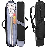 DSLEAF Lacrosse Stick Bag Holds Up to 2 Sticks, Padded Lacrosse Equipment Bag with Separate Shoe Pocket, Lax Stick Bag for Men and Women