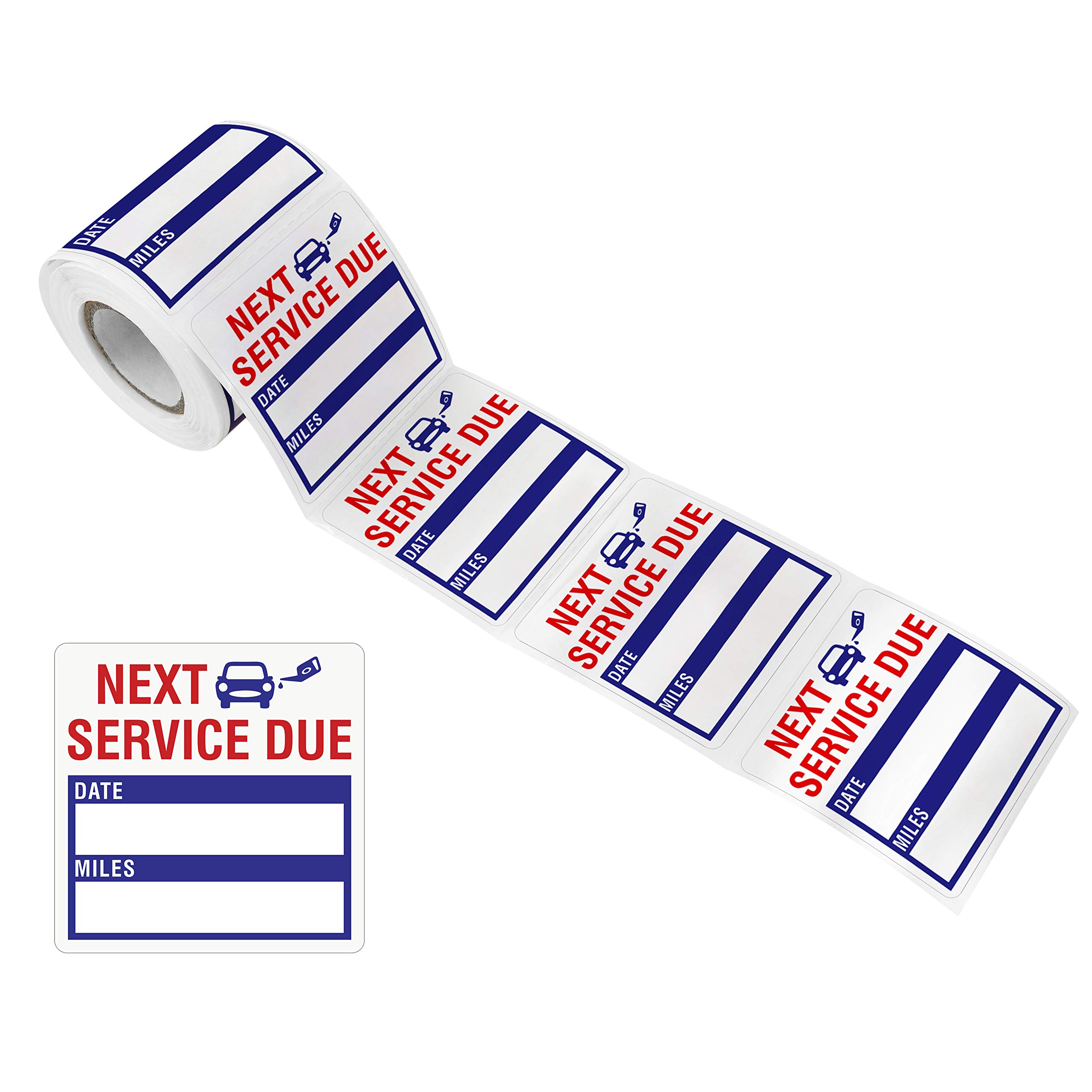 150 PCS Oil Change Auto Maintenance Service Due Reminder Stickers,Waterproof/Tear Resistant Residue-Labels in Roll with Perforation Line(Each Measures 2β X 2β)