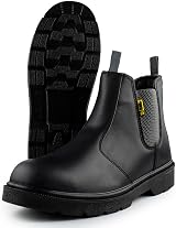 Black Hammer Mens Chelsea Safety Boots S3 SRC Steel Toe Black Leather 9UK view 4