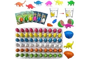 60PCS Easter Dinosaur Eggs Models, Mini Primal Grow Dinosaurs Egg Hatch Decor, Surprise Party Prefilled Gifts Favours Fillers