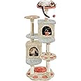 Yaheetech Cat Tree, 57.5in Cat Tower for Indoor Cats, Paw-Shaped Cat Tree with Heart-Shaped Platform, Scratching Posts, Spring Ball & Hanging Ball, Double Condos, Cat Climbing Frame Bed Furniture