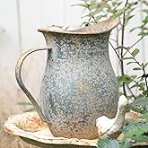 BIG FORTUNE Vintage Metal Flower Vase Milk Jug Vase Small Vases for Flowers Rustic Vase Vintage Decorative Pitcher Metal Rust
