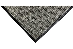 M+A MATTING WaterHog | Commercial-Grade Entrance Mat with Rubber Border | Indoor/Outdoor, Quick Drying, Stain Resistant Door Mat | 3' Length x 2' Width, Medium Grey