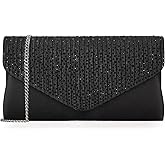 nodeber Women Evening Bag Crystal Wedding Clutch Purse Rhinestone Envelope Handbag for Prom Cocktail Party