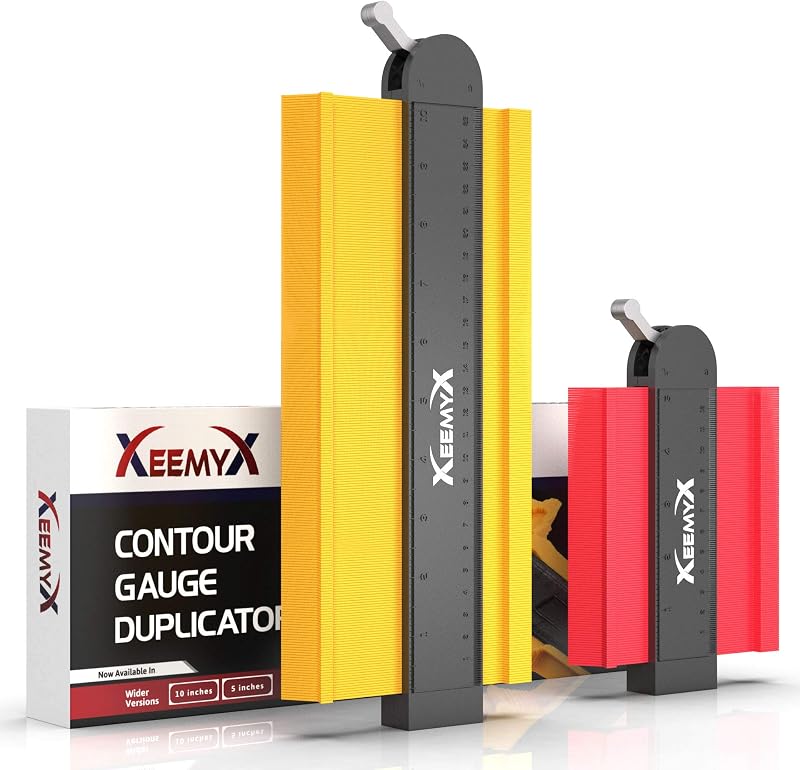XEEMYX 2 Pack Contour Gauge with Lock 5" & 10" Plastic Profile Tool for