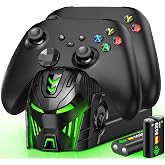 Charger Station with 2x5520mWh Rechargeable Battery Pack for Xbox One/Series X|S Controllers with Dual Charging Dock and 4 Covers (Cotrollers Not Included)