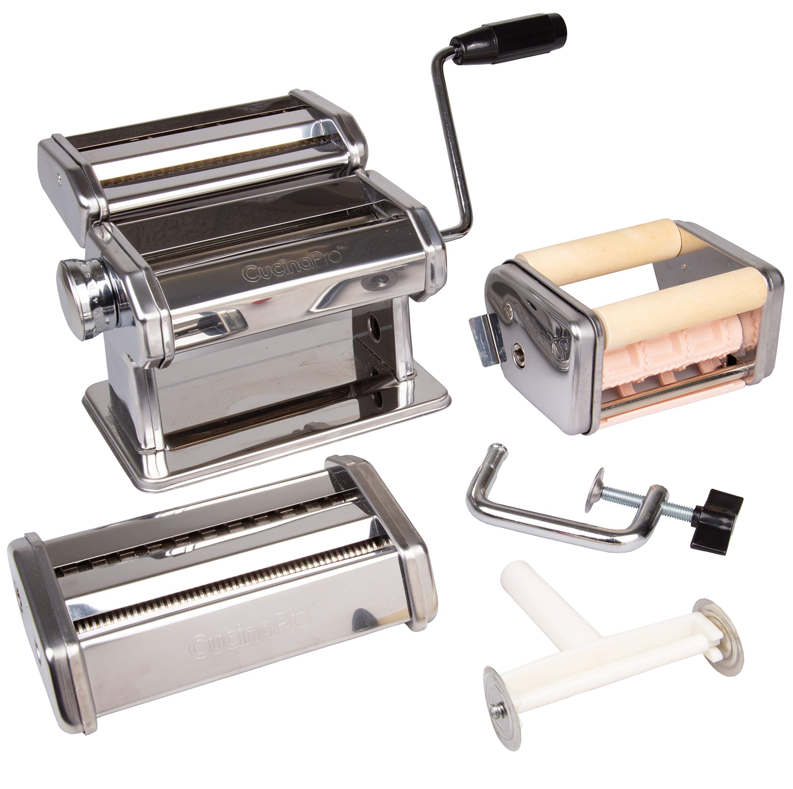 Pasta Maker Deluxe Set Machine w Attachments for 5 Authentic Pastas