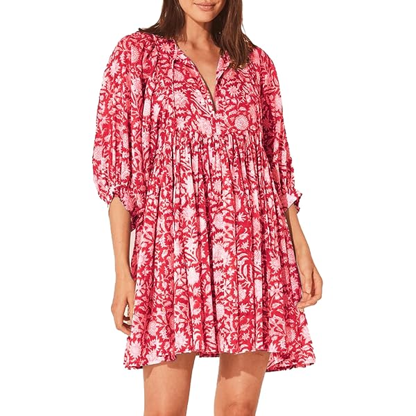 Max Studio Women's Elbow Sleeve Tiered Maxi Dress, Cherry Pressed Lily at  Amazon Women's Clothing store