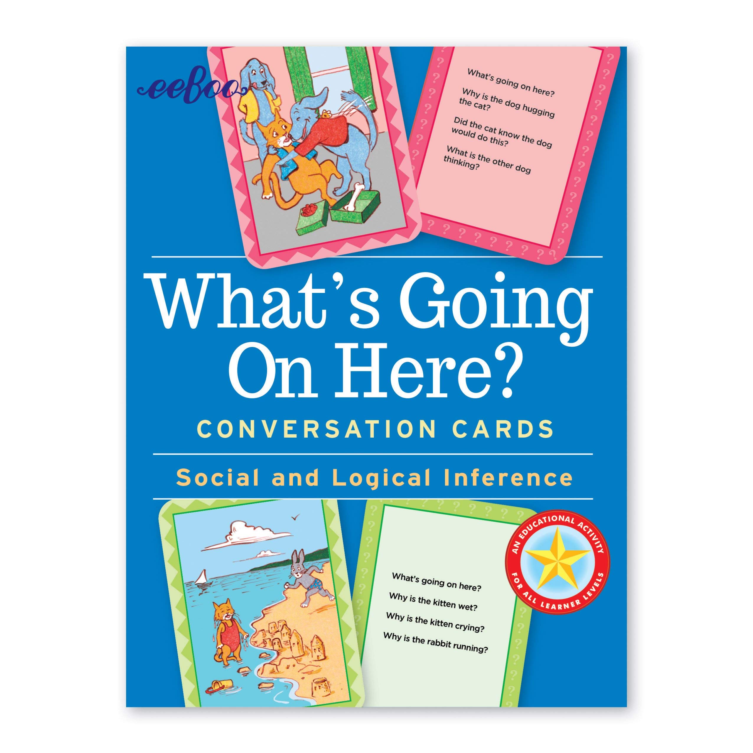 Photo 1 of eeBoo: What's Going on Here? Conversation Flashcards, Develops Empathy Through Friendly Illustrations of Social Situations, Develop Social and Emotional Intelligence, For Ages 3 and up