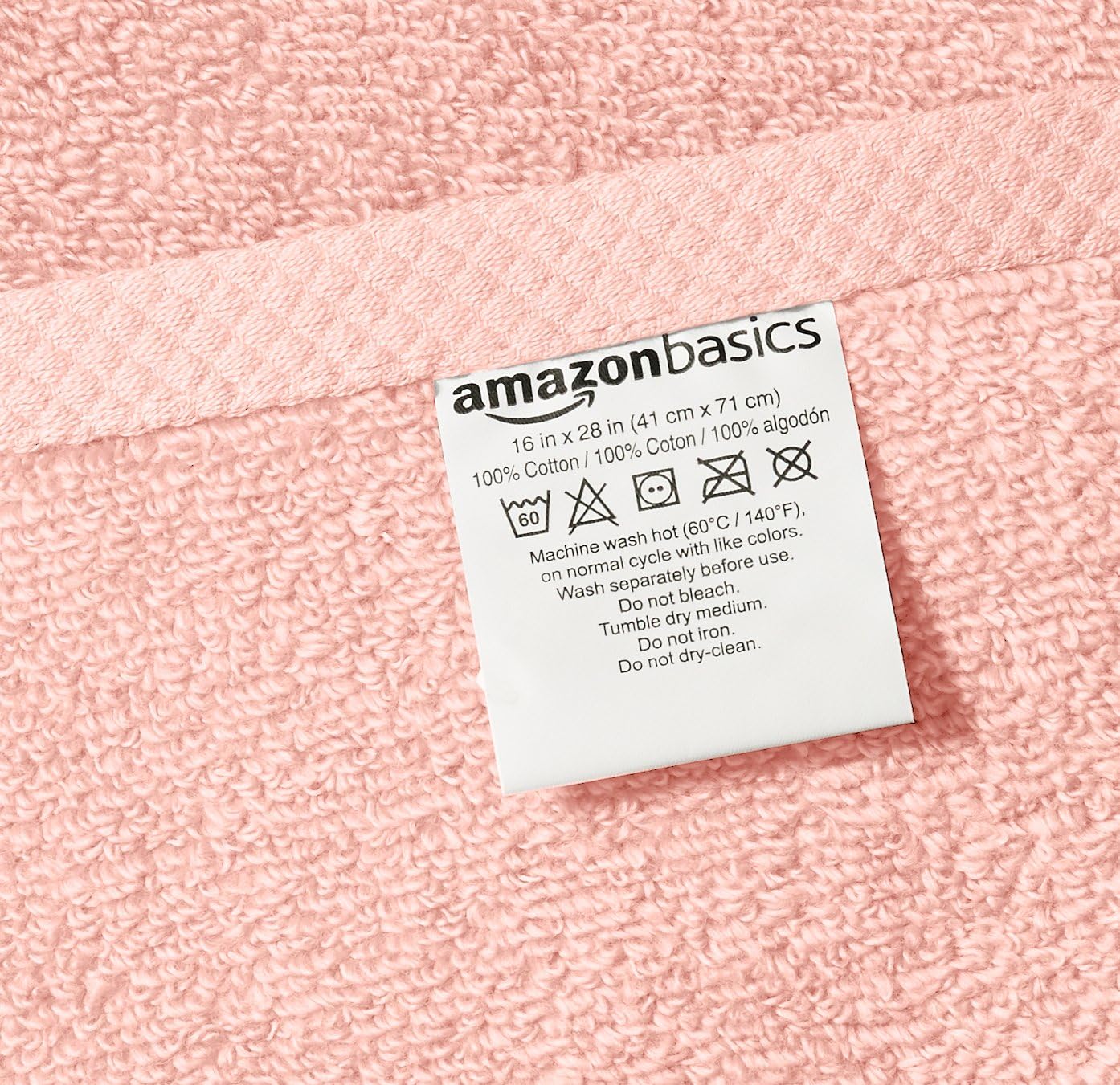 Basics Quick-Dry, Luxurious, Soft, 100% Cotton Towels, Petal Pink - Set of 8 Hand Towels: Home & Kitchen