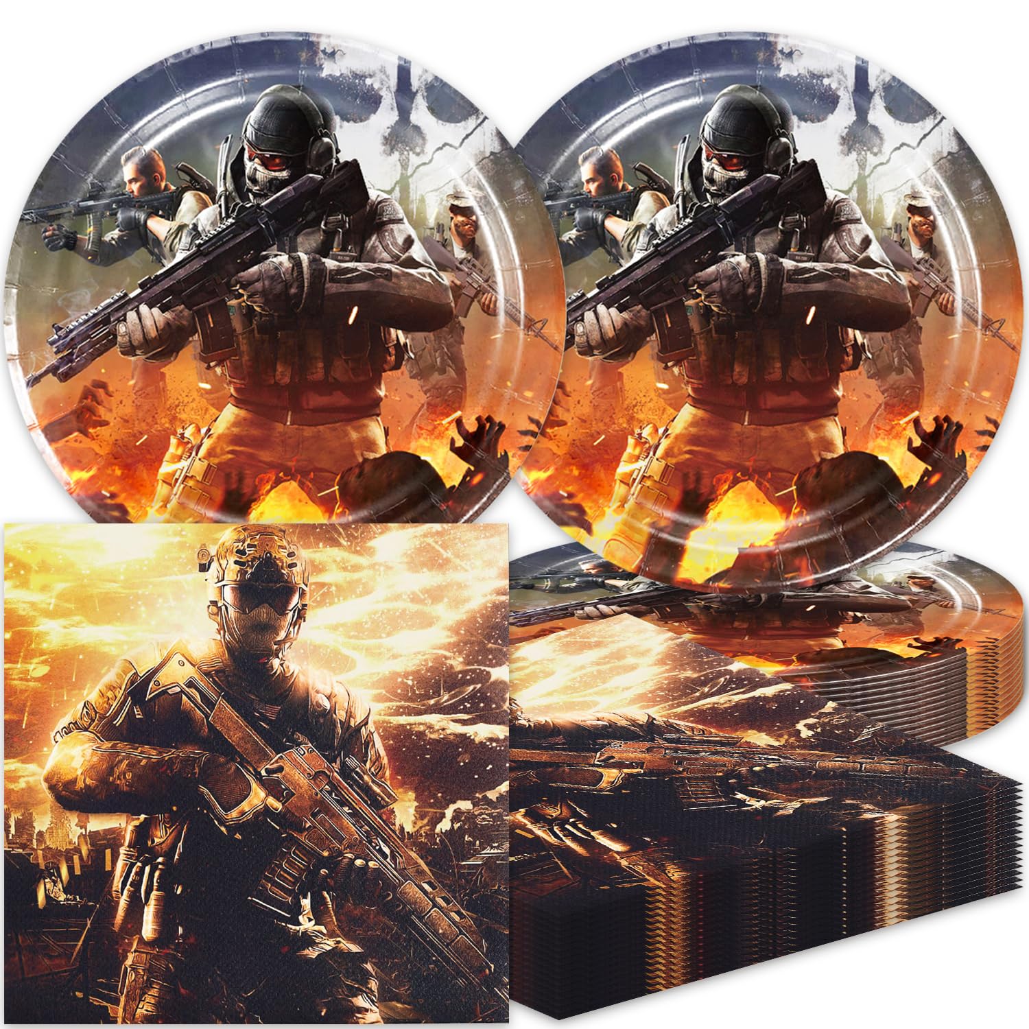 Photo 1 of Bahteliv 40Pack Call Game Party Supplies include 20 plates, 20 napkins for The Game Call birthday party decoration