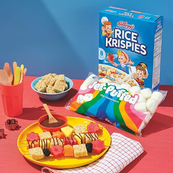 KELLOGG’S RICE KRISPIES COLD BREAKFAST CEREAL, 8 VITAMINS AND MINERALS, RICE KRISPIES TREATS, GIANT SIZE, ORIGINAL, 24OZ BOX (1 BOX)