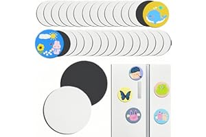 KUNHEHO 30 Pcs Round Canvas for Painting Panel Mini Magnetic Canvases Boards for Painting Art Crafts for Girls Tweens Gift DIY Fridge Magnets Decor (3",Round Shape