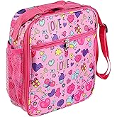 Lunch Box Bag Compatible with Omie, Insulated Lunch Tote Bag, Reusable and Lightweight with Water Bottle Holder and Mesh Pocket, Adjustable Shoulder Strap, Washable Lunchbox (Pink)