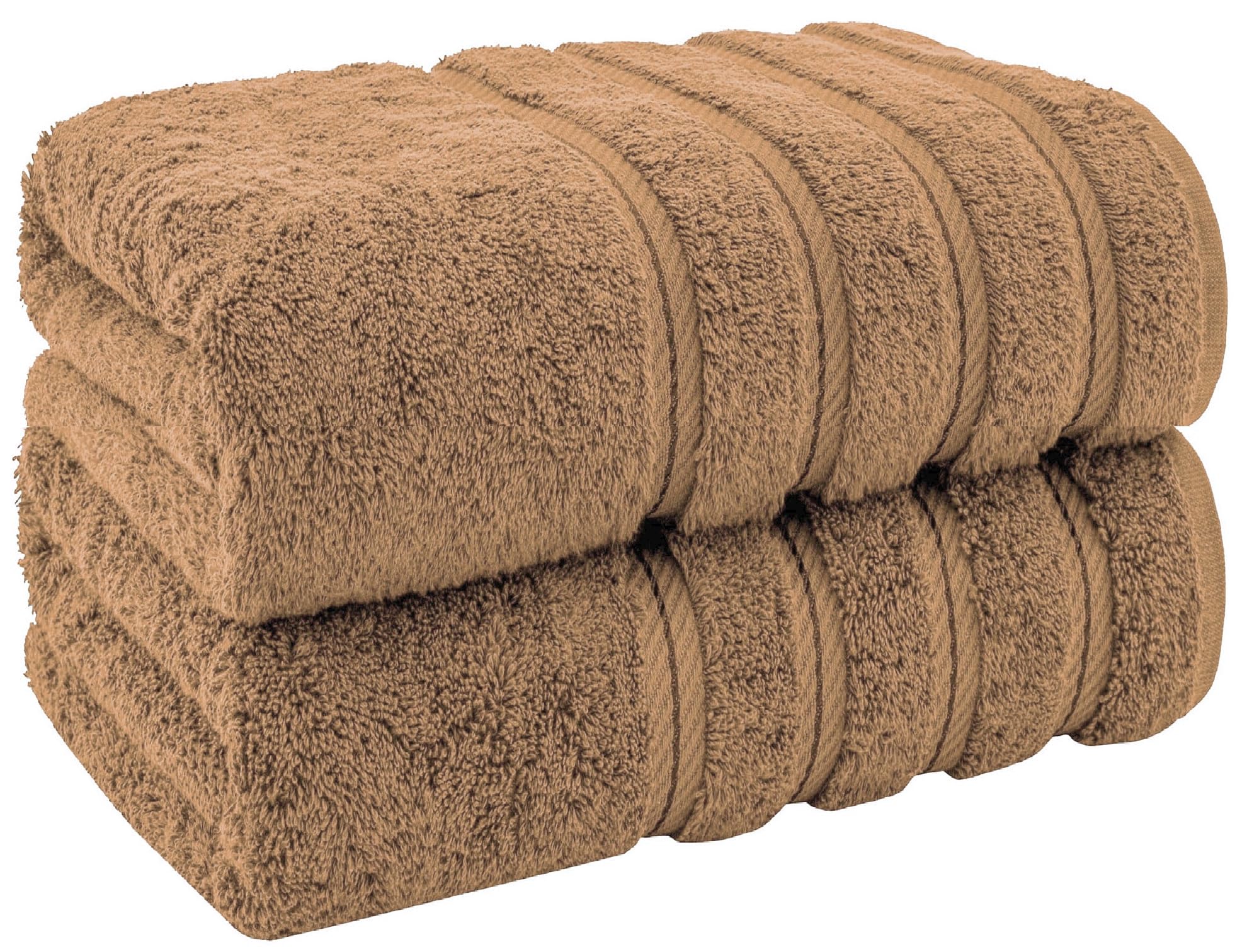 TOWELBAY Pack of 2 Jumbo Bath Sheet 100 x 200 cm Premium 100% Egyptian Combed Cotton Luxury Towel Ultra Soft & High Absorbent Quick Dry Hotel Quality Extra Large Bathroom Towels (Latte)