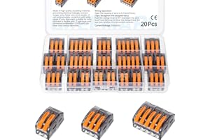 GKEEMARS 20Pcs Electrical Lever Wire Connectors, 2 3 5 Conductor Splicing Connectors for Solid Stranded Flexible Wires 20-10AWG